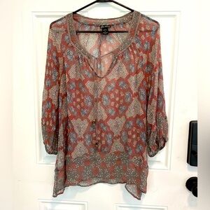 Ella Moss 100% Silk Sheer Blouse